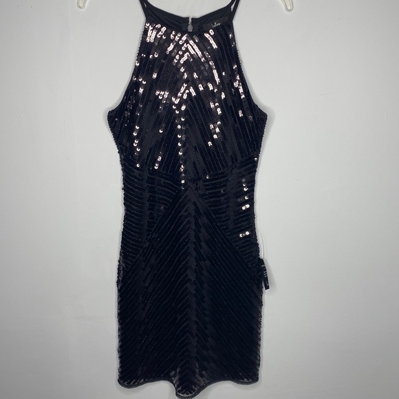 Lulus NWT Ace of Spades Black Sequin Bodycon Dress - Picture 4 of 9